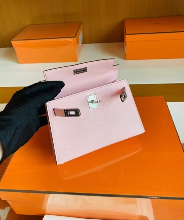 mmexport1691741607053-858x1024-1 Hermès mini Kelly Sellier Chevre 3q rose sakura pink Silver Hardware 19cm Full Handmade