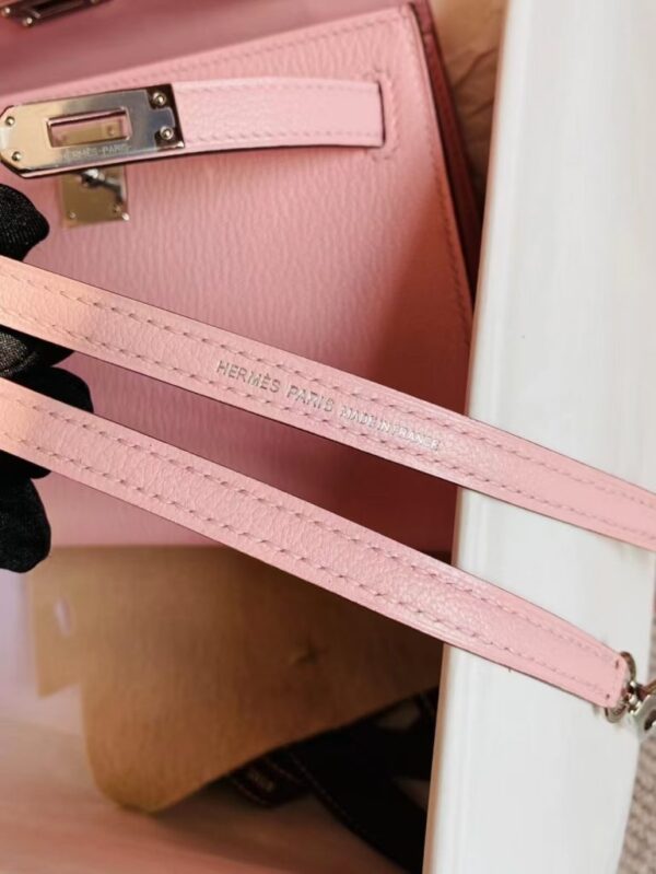 mmexport1691741608604-769x1024-1 Hermès mini Kelly Sellier Chevre 3q rose sakura pink Silver Hardware 19cm Full Handmade