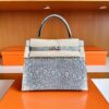 Hermès Kelly Lizard Natural colour Silver Hardware 25cm Full Handmade