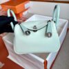 Hermès mini Lindy Touch Swift & Alligator crocodile OS Light Green Silver Hardware 19cm Full Handmade
