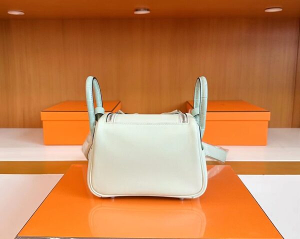 Hermès mini Lindy Touch Swift & Alligator crocodile OS Light Green Silver Hardware 19cm Full Handmade