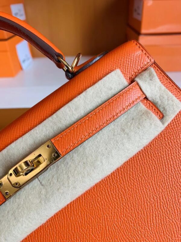 mmexport1692180585532-768x1024-1 Hermès Kelly epsom ck93 orange Gold Hardware 25cm Full Handmade
