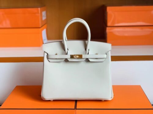 Hermès Birkin Swift Pearl grey Gold Hardware 25cm Full Handmade