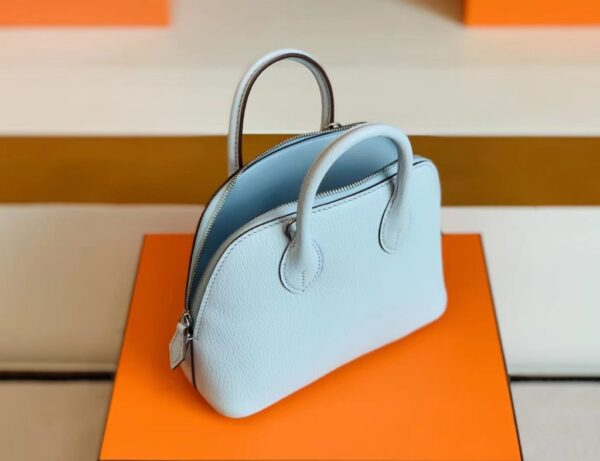mmexport1692180724856-1024x787-1 Hermès mini Bolide Chevre T0 Light Blue Silver Hardware 19cm Full Handmade