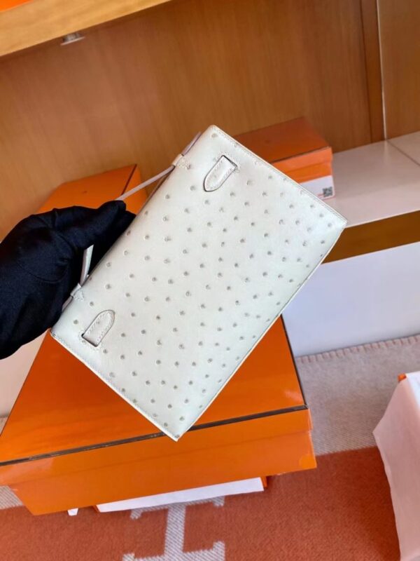 mmexport1692180740209-768x1024-1 Hermès mini kelly Pochette Ostrich 8L Creamy White Gold Hardware 22cm Full Handmade