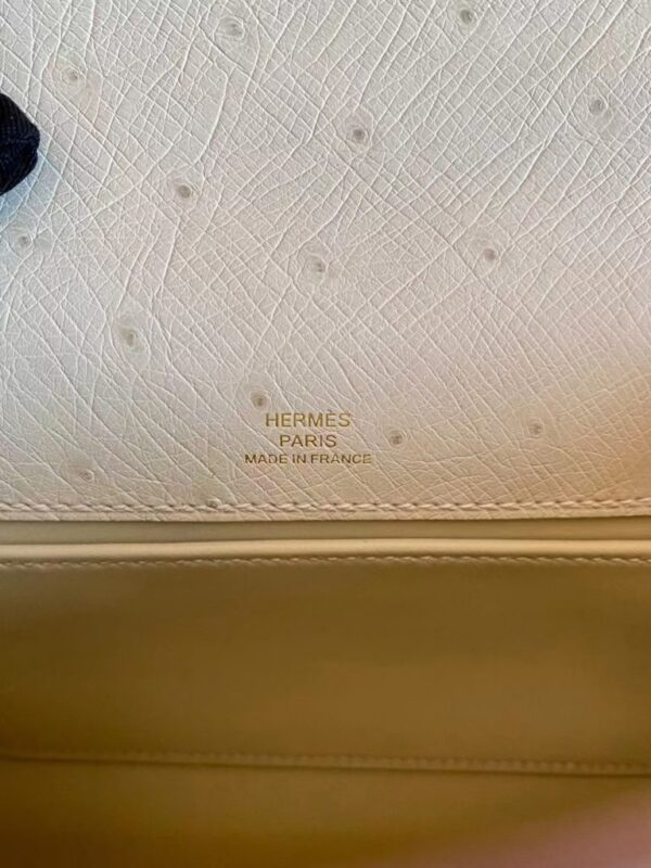 mmexport1692180745794-768x1024-1 Hermès mini kelly Pochette Ostrich 8L Creamy White Gold Hardware 22cm Full Handmade