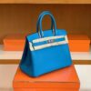 Hermès Birkin Swift OF Florida blue Silver Hardware 30cm Full Handmade