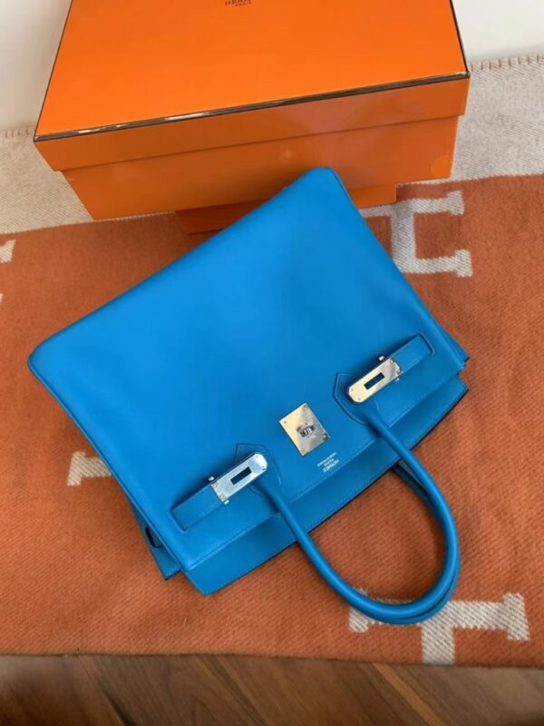 mmexport1692258719569-768x1024-1 Hermès Birkin Swift OF Florida blue Silver Hardware 30cm Full Handmade
