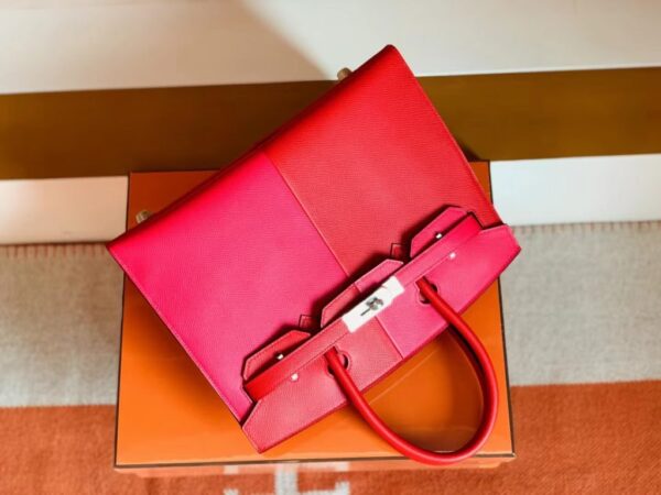 mmexport1692258749304-1024x768-1 Hermès Birkin Epsom Bright Red & Rose Pink Silver Hardware 30cm Full Handmade