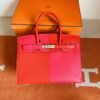 mmexport1692258753613-768x1024-1 Hermès Birkin Epsom Bright Red & Rose Pink Silver Hardware 30cm Full Handmade