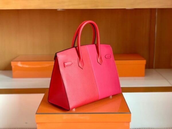 mmexport1692258760763-1024x768-1 Hermès Birkin Epsom Bright Red & Rose Pink Silver Hardware 30cm Full Handmade