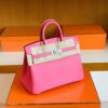 Hermès Birkin Swift 1Q Creamy Pink Silver Hardware 25cm Full Handmade