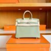 Hermès Birkin Swift q1 Sage green Silver Hardware 25cm Full Handmade