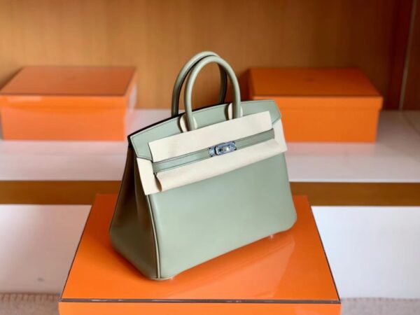 mmexport1692258881917-1024x768-1 Hermès Birkin Swift q1 Sage green Silver Hardware 25cm Full Handmade
