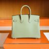 Hermès Birkin Swift q1 Sage green Silver Hardware 25cm Full Handmade