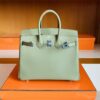 Hermès Birkin Swift q1 Sage green Silver Hardware 25cm Full Handmade