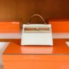 Hermès Mini kelly Sellier Epsom Creamy White & Golden Brown Gold Hardware 19cm Full Handmade