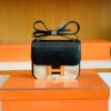 Hermès mini Constance Matte Alligator crocodile Black Gold Hardware 18cm Full Handmade