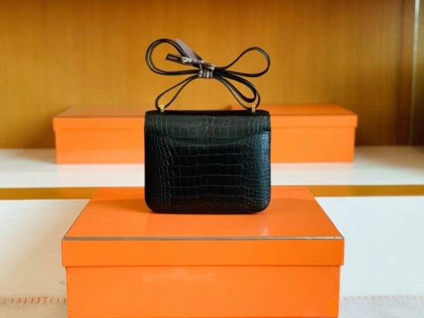mmexport1692259148961-1024x768-1 Hermès mini Constance Matte Alligator crocodile Black Gold Hardware 18cm Full Handmade