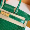 Hermès Birkin Shiny Porosus 6Q jade green Gold Hardware 30cm Full Handmade