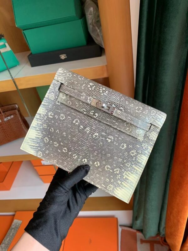 Hermès Kelly danse Lizard Natural color Silver Hardware 22cm Full Handmade