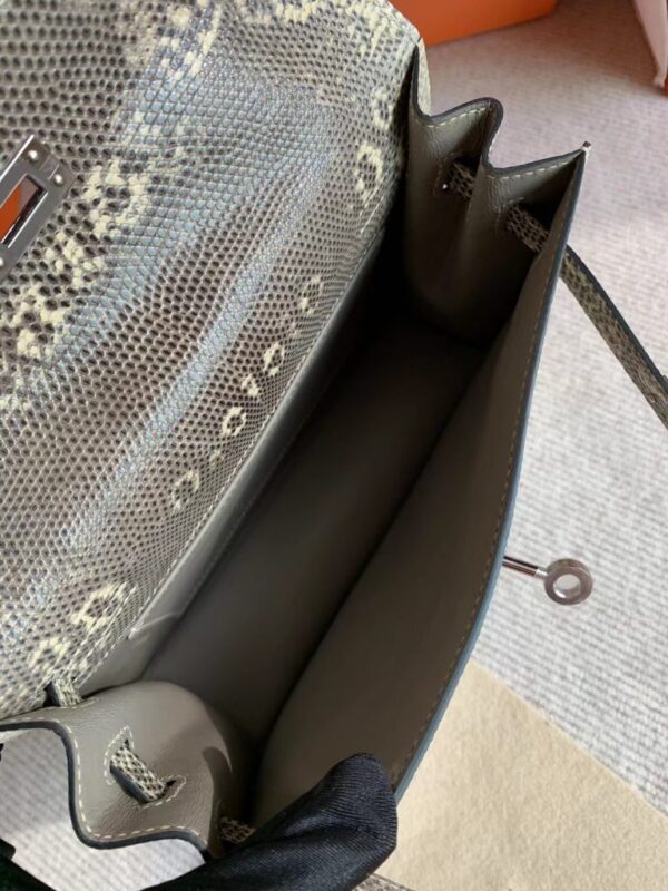 Hermès Kelly danse Lizard Natural color Silver Hardware 22cm Full Handmade