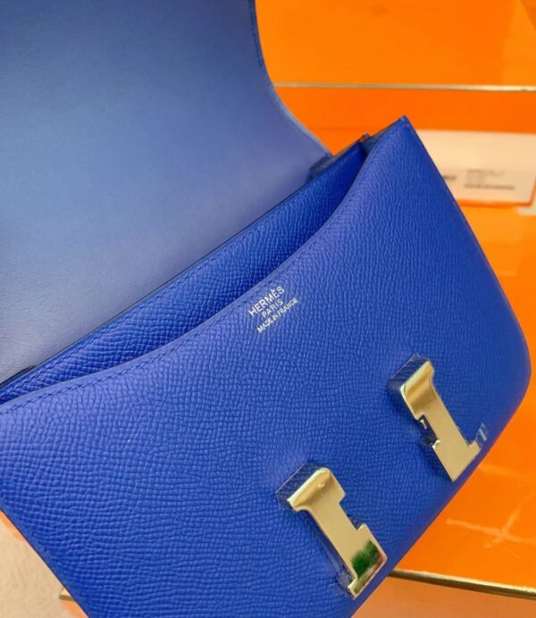 mmexport16925287872661-888x1024-1 Hermès Constance Epsom i7 Azure blue Gold Hardware 18cm Full Handmade