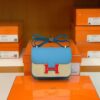 Hermès Constance Epsom P3 Candy Blue Red enamel buckle Silver Hardware 18cm Full Handmade