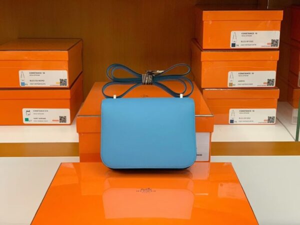 mmexport16925288764911-1024x768-1 Hermès Constance Epsom P3 Candy Blue Red enamel buckle Silver Hardware 18cm Full Handmade