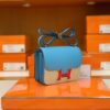 Hermès Constance Epsom P3 Candy Blue Red enamel buckle Silver Hardware 18cm Full Handmade