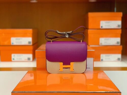Hermès Constance Epsom P9 actiniae purple Gold Hardware 18cm Full Handmade