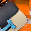 Hermès Constance Epsom Black Blue enamel buckle Silver Hardware 18cm Full Handmade