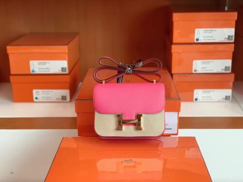 Hermès Constance Epsom 8W lipstick pink Gold Hardware 18cm Full Handmade