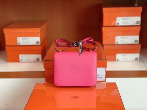 Hermès Constance Epsom 8W lipstick pink Gold Hardware 18cm Full Handmade