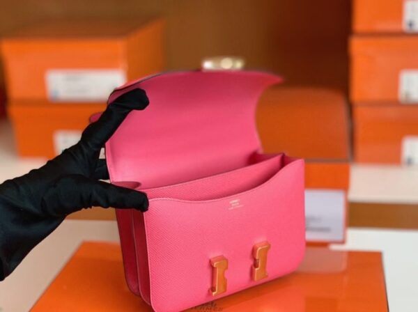 Hermès Constance Epsom 8W lipstick pink Gold Hardware 18cm Full Handmade