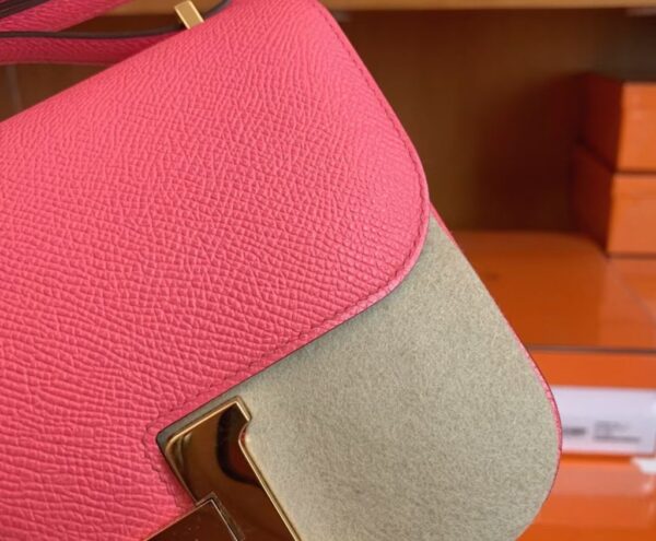 Hermès Constance Epsom 8W lipstick pink Gold Hardware 18cm Full Handmade