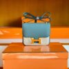 Hermès mini Constance Epsom ck63 Grayish green Gold Hardware 18cm Full Handmade