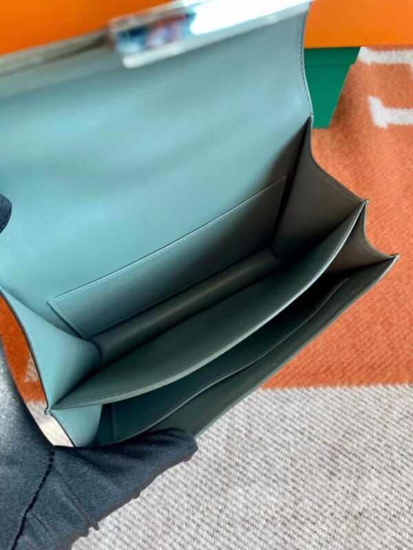 mmexport1693382055201-768x1024-1 Hermès mini Constance Epsom ck63 Grayish green Silver Hardware 18cm Full Handmade