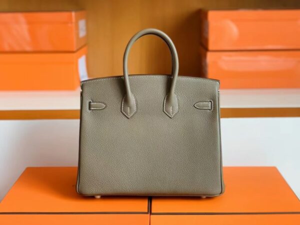 Hermès Brikin Togo ck18 Etoupe Grey Gold Hardware 25cm Full Handmade