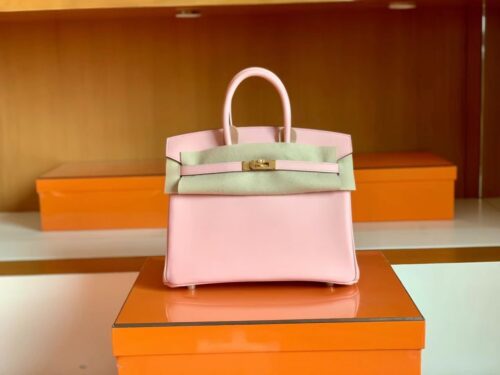 Hermès Brikin swift 3q rose sakura pink Gold Hardware ghw 25cm Full Handmade