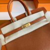 Hermès Birkin Touch togo & crocodile Ck37 Golden Brown Gold Hardware 25cm Full Handmade