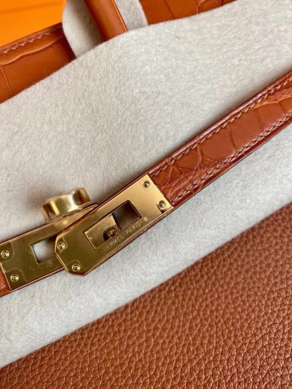 mmexport1696605696523-768x1024-1 Hermès Birkin Touch togo & crocodile Ck37 Golden Brown Gold Hardware 25cm Full Handmade