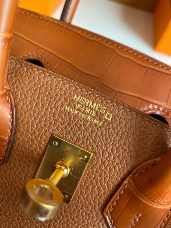mmexport1696605699127-768x1024-1 Hermès Birkin Touch togo & crocodile Ck37 Golden Brown Gold Hardware 25cm Full Handmade