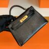 Hermès mini kelly lizard Leather Black Gold Hardware 19cm Full Handmade