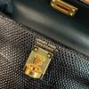 Hermès mini kelly lizard Leather Black Gold Hardware 19cm Full Handmade
