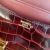 Hermès Constance Shiny Alligator crocodile Wine red Gold Hardware 18cm Full Handmade