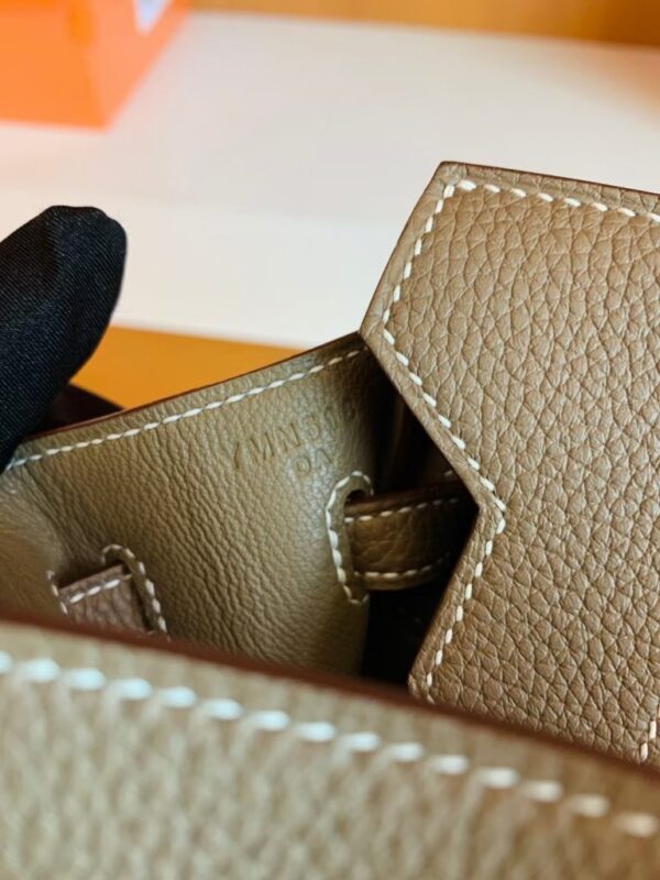 Hermès Birkin Togo Etoupe Grey Silver Hardware 25cm Full Handmade