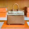 Hermès Birkin Togo CK37 Golden Brown Silver Hardware 25cm Full Handmade