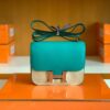 Hermès Constance Swift 7F blue-green turquoise Silver Hardware 18cm Full Handmade