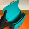 Hermès Constance Swift 7F blue-green turquoise Silver Hardware 18cm Full Handmade